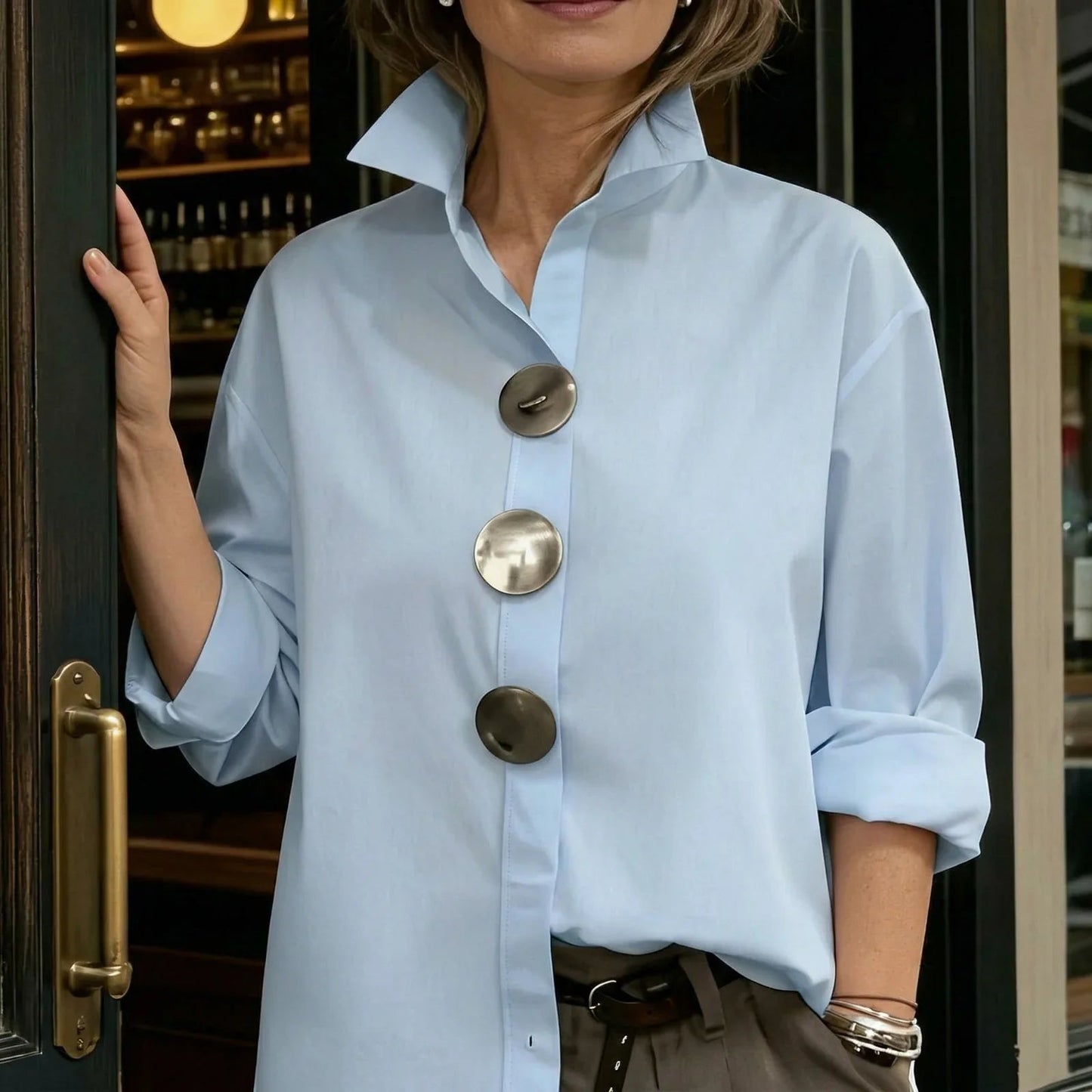 Vera™ | Blouse met Statementknopen