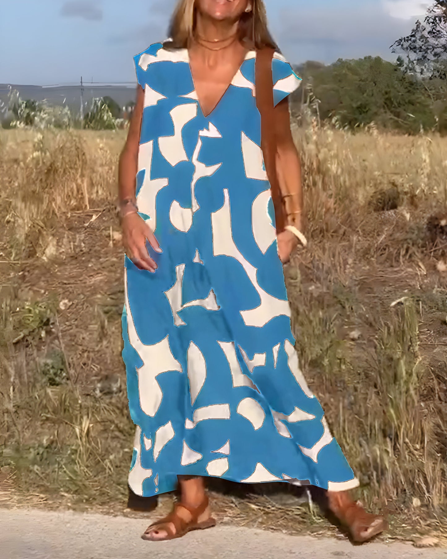 Jacqueline™ | Jurk met Print en V-Hals
