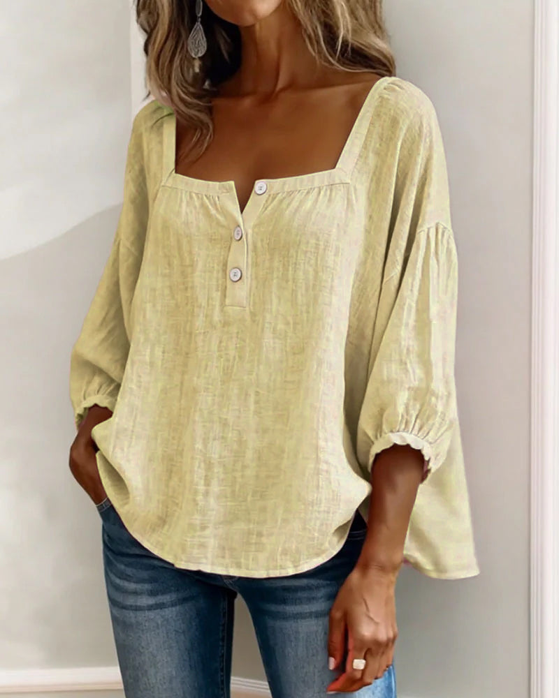 Felicie™ | Elegante Blouse met Vierkante Hals (1+1)