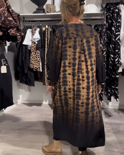 Lisette™ | Jurk met V-hals en lange mouwen in kleurverloop