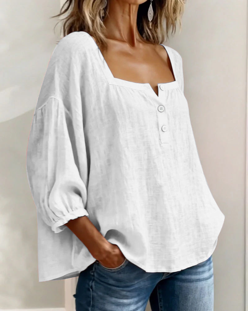 Felicie™ | Elegante Blouse met Vierkante Hals (1+1)