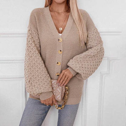 Eva™ | Oversized Gebreid Vest met V-hals en Knopen