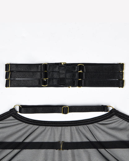 Eline™ | Set van Transparante Mesh Lingerie 4 Stukken