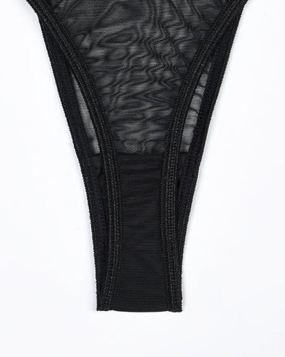 Eline™ | Set van Transparante Mesh Lingerie 4 Stukken