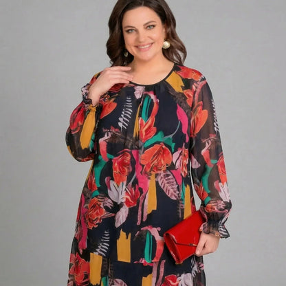 Nina™ | Midi-jurk met Bloemenprint