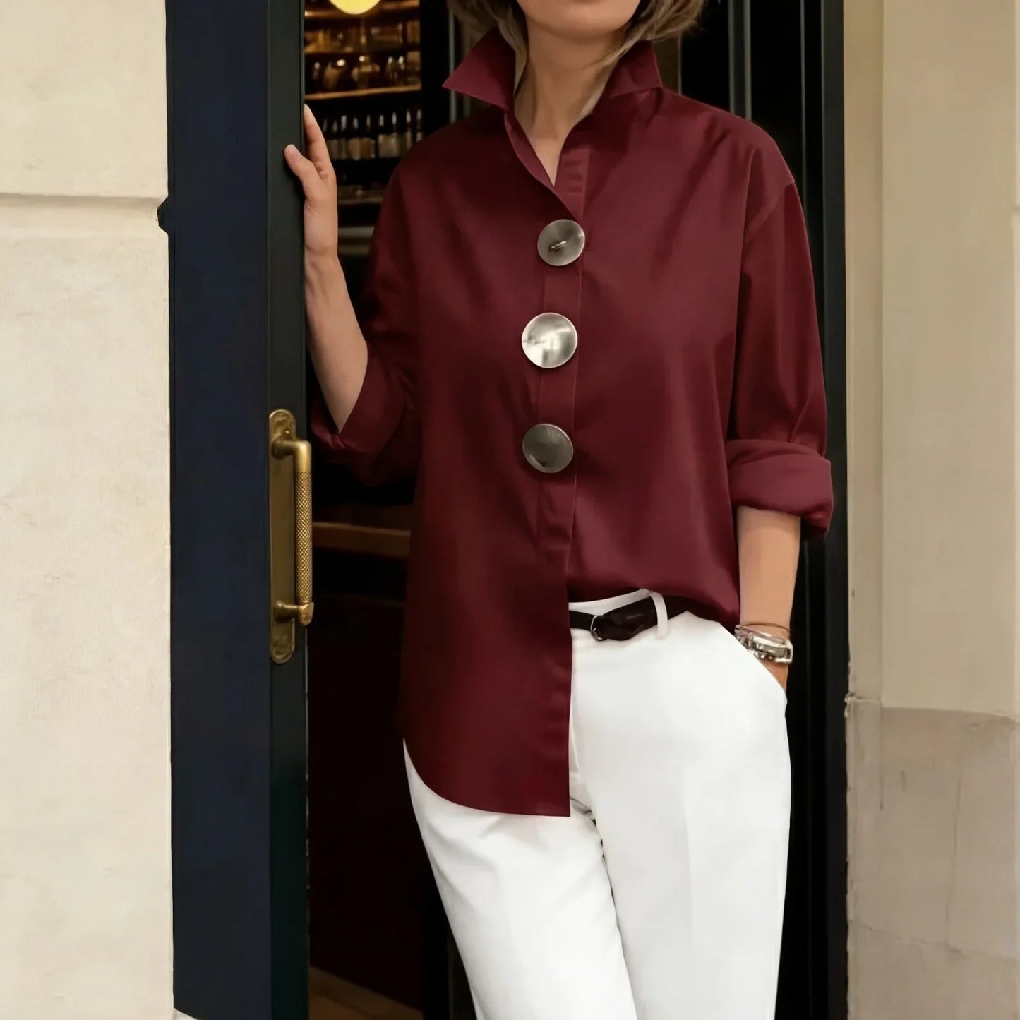 Vera™ | Blouse met Statementknopen