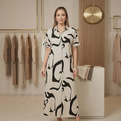 Aria™ | Jurk met Print en Verstelbare Tailleband
