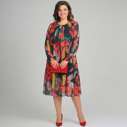 Nina™ | Midi-jurk met Bloemenprint