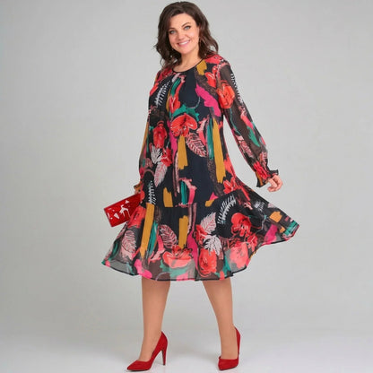 Nina™ | Midi-jurk met Bloemenprint