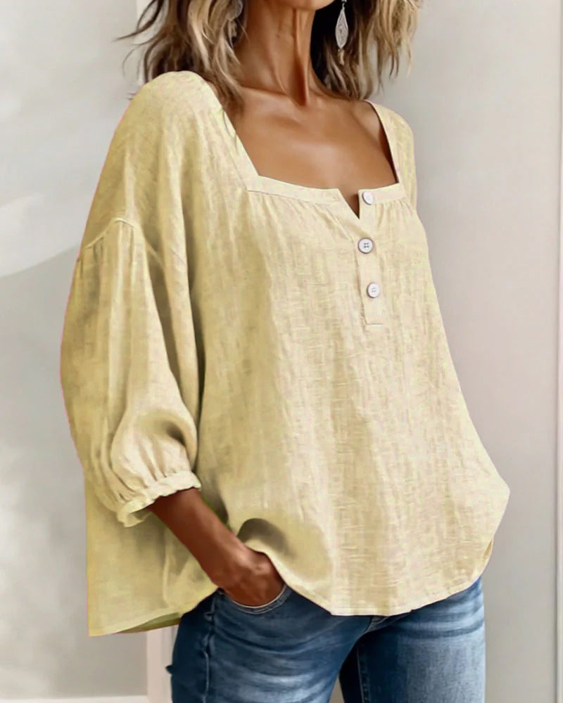 Felicie™ | Elegante Blouse met Vierkante Hals (1+1)
