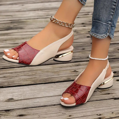 Liora | Hiel Sandalen met Croco Effect & Open Neus