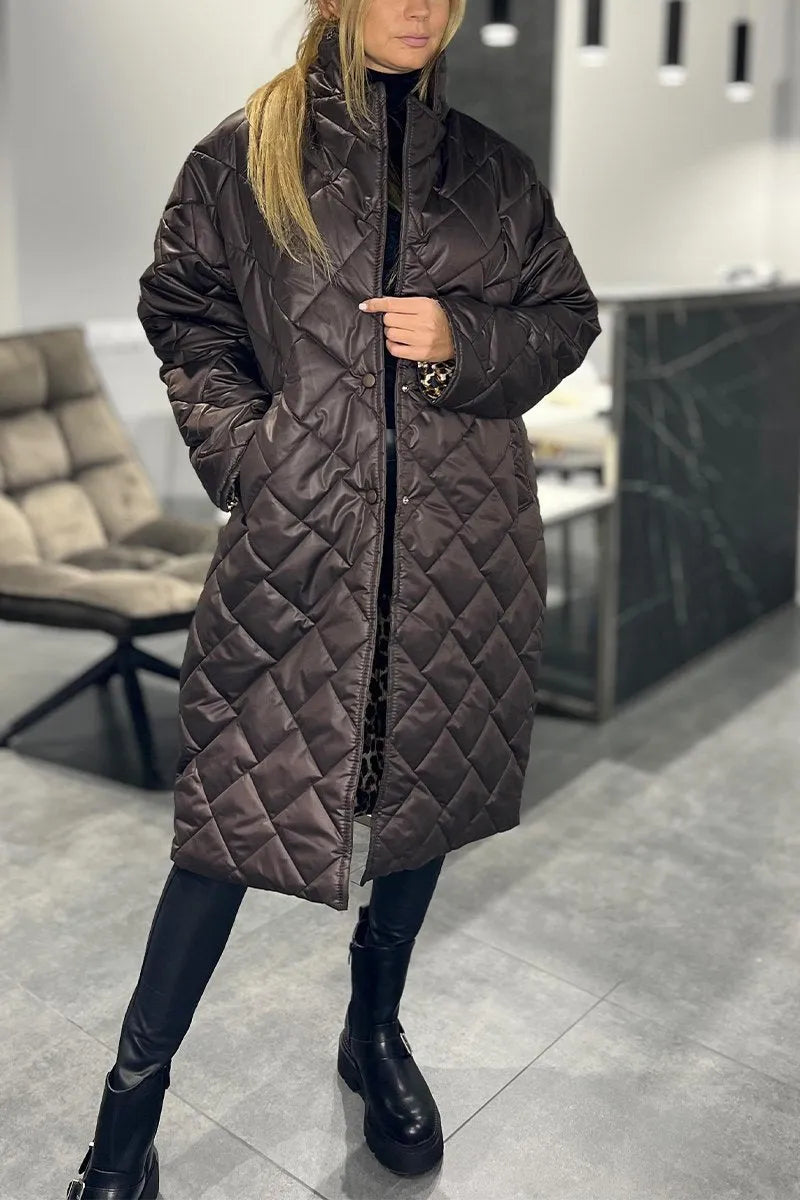 Noor™ | Omkeerbare Puffer Jas met Luipaardprint