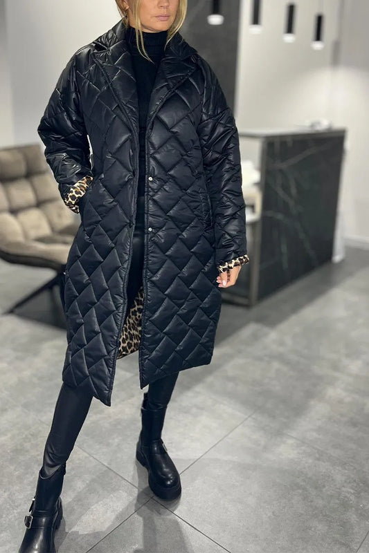 Noor™ | Omkeerbare Puffer Jas met Luipaardprint