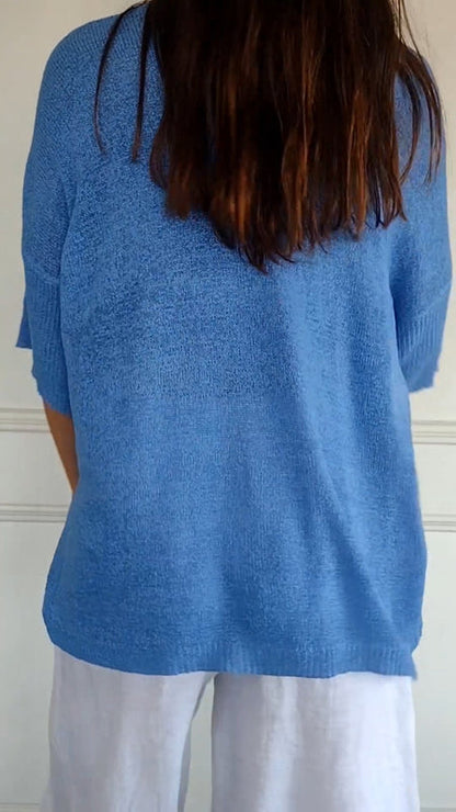 Anna™ | Luchtige Tricot Top met V-hals